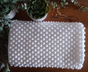 White Bobble Stitch Blanket