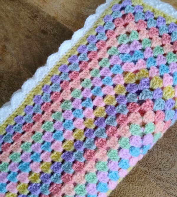 Granny Square Blanket with Fan Border - Image 3