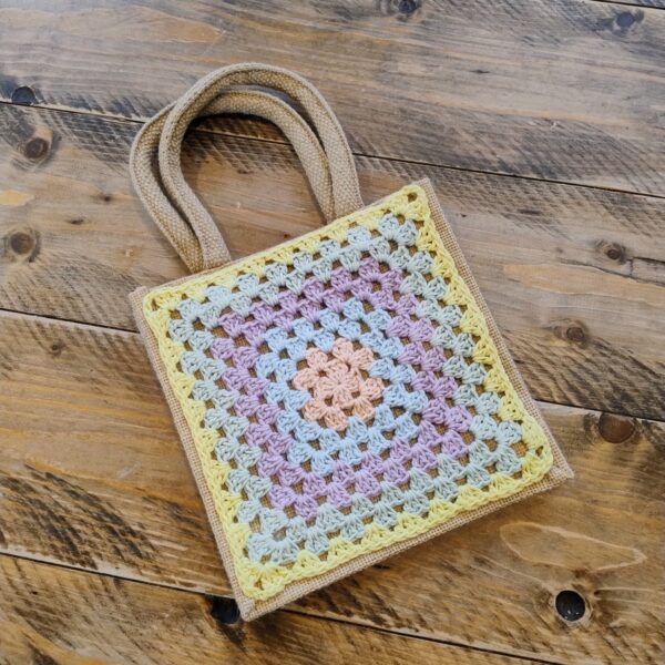Square Jute Small Lunch Bag - Image 9