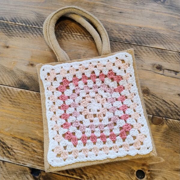 Square Jute Small Lunch Bag - Image 7
