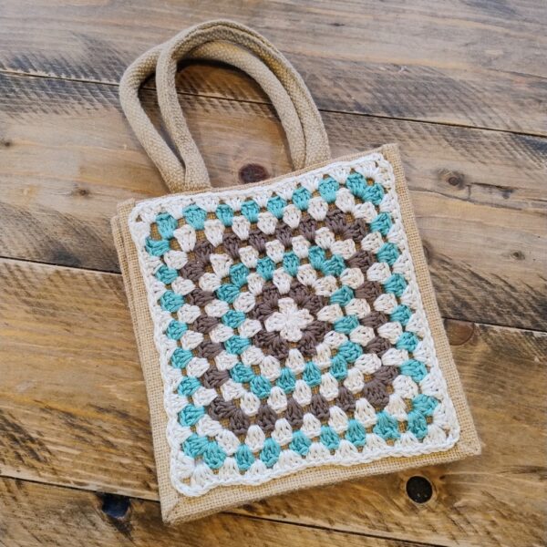 Square Jute Small Lunch Bag - Image 8