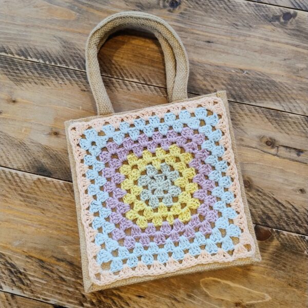 Square Jute Small Lunch Bag - Image 10