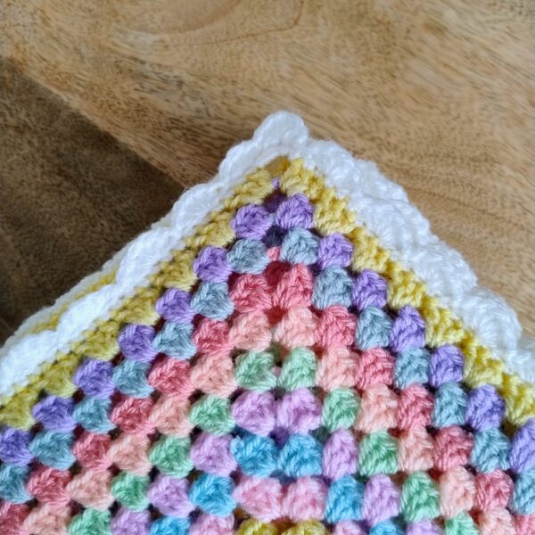 Granny Square Blanket with Fan Border - Image 2